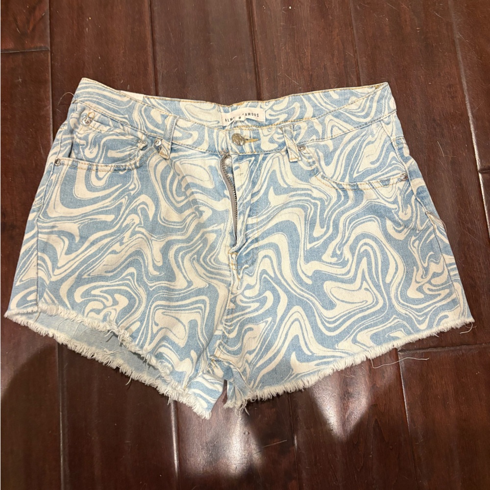 Stylish Blue and White Women's Shorts